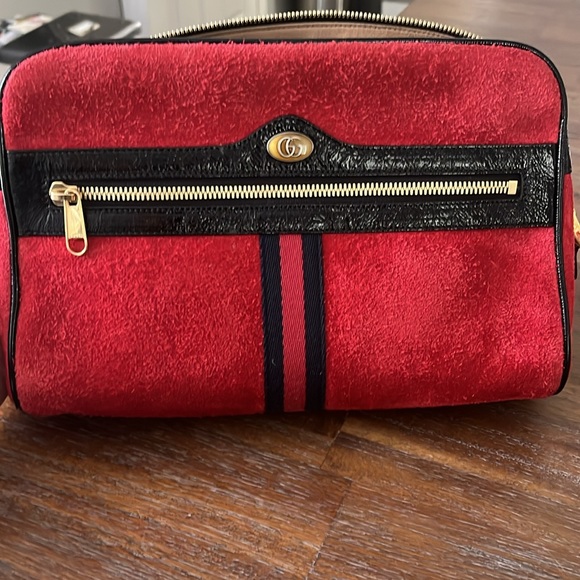 Gucci ophidia crossbody red suede - Picture 1 of 15